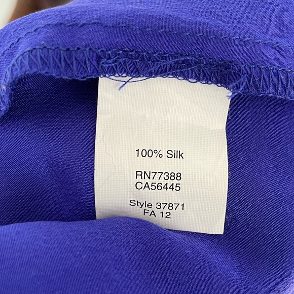 Beautiful J. Crew Silk Purple/Blue Button Down Long Sleeve Shirt - Picture 5 of 6